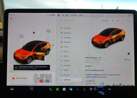 2020 Tesla Model Y Long Range Dual Motor All-Wheel Drive z USA, uszkodzony, nr VIN 5YJYGDEE0LF013735